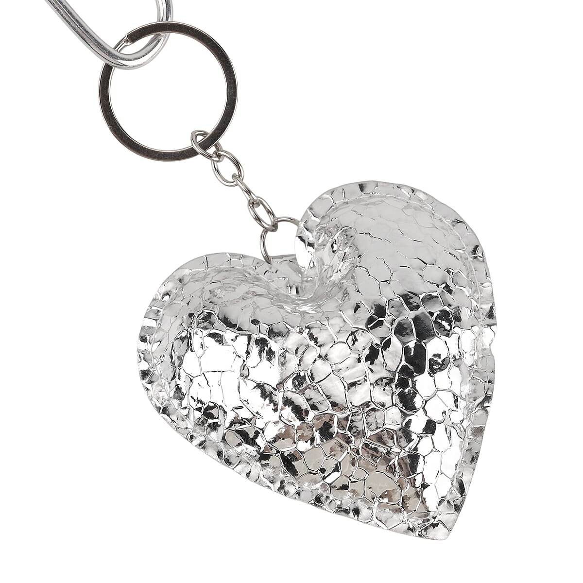 La Marey Sliver Loving Heart Keychain image number 3
