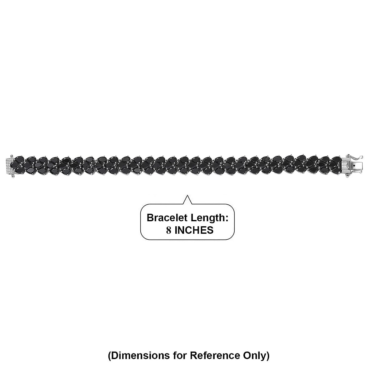 EverTrue Thai Black Spinel 44.50 ctw Midnight Noir Weave Bracelet in Platinum Bond (8.00 In) image number 4