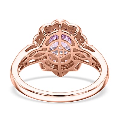 D'Joy Premium Martha Rocha Kunzite and Multi Gemstone 3.00 ctw Flower Ring in 18K Vermeil Rose Gold Over Sterling Silver (Size 7.0)