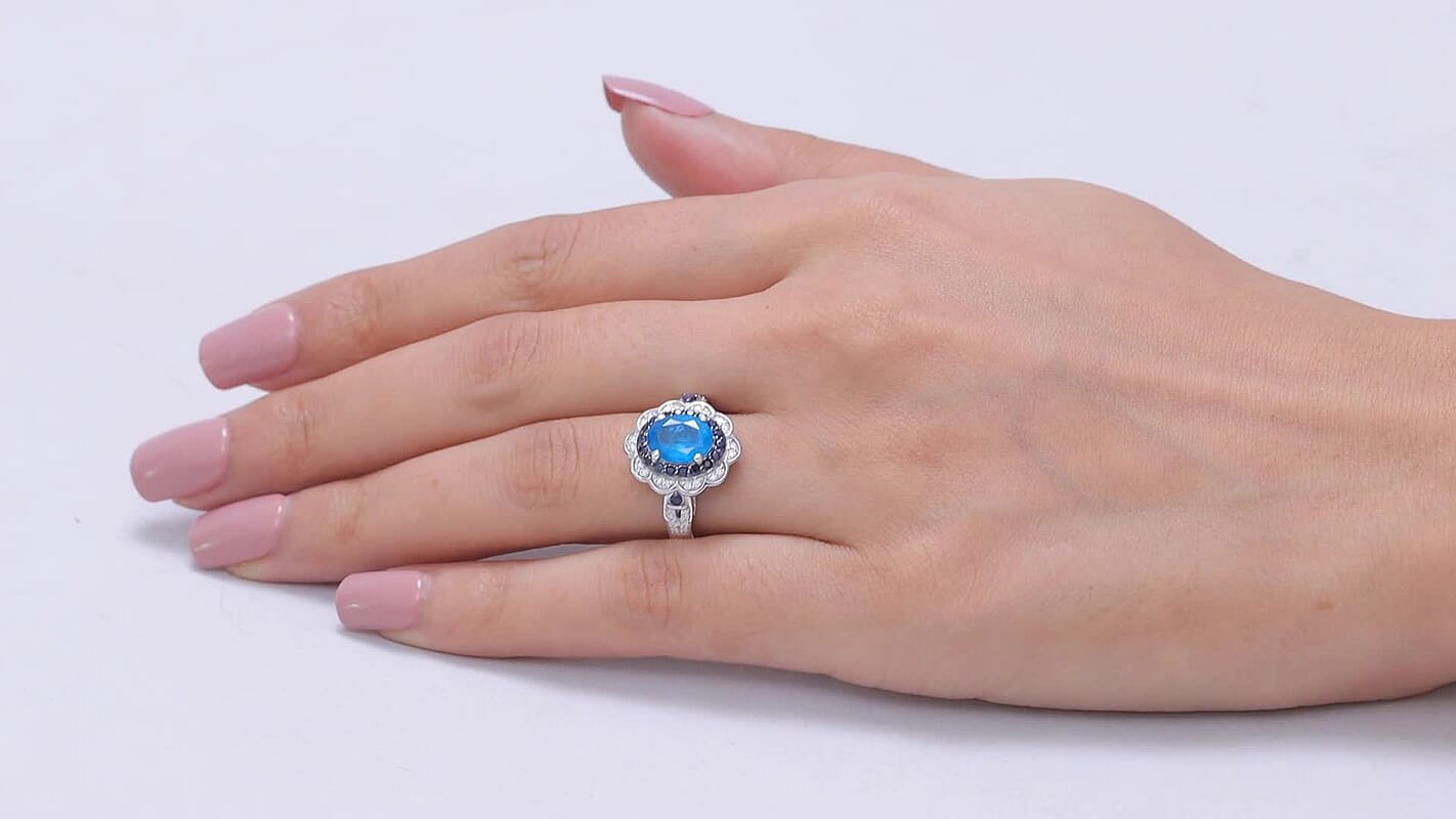D'Joy Premium Martha Rocha Kunzite, Multi Gemstone Flower Ring in 18K Vermeil RG Over Sterling Silver (Size 10.0) 3.00 ctw