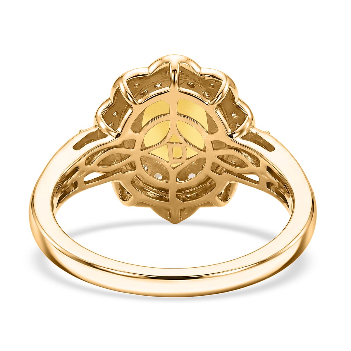 D'Joy Premium Brazilian Heliodor and Multi Gemstone 2.30 ctw Flower Ring in 18K Vermeil Yellow Gold Over Sterling Silver (Size 9.0) image number 4