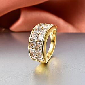 EverTrue Simulated Diamond Stackable Ring in 18K YG Plated Bronze (Size 5.0)