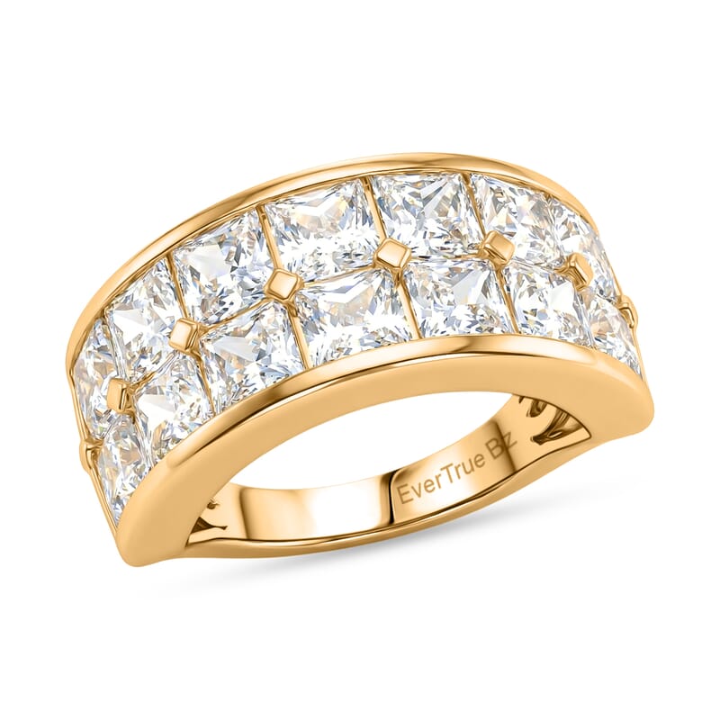 EverTrue Simulated Diamond Stackable Ring in 18K YG Plated Bronze (Size 7.0)