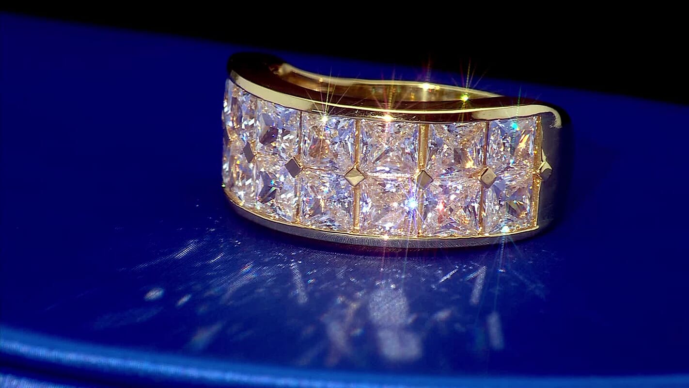 EverTrue Simulated Diamond Stackable Ring in 18K YG Plated Bronze (Size 10.0) 8.70 ctw