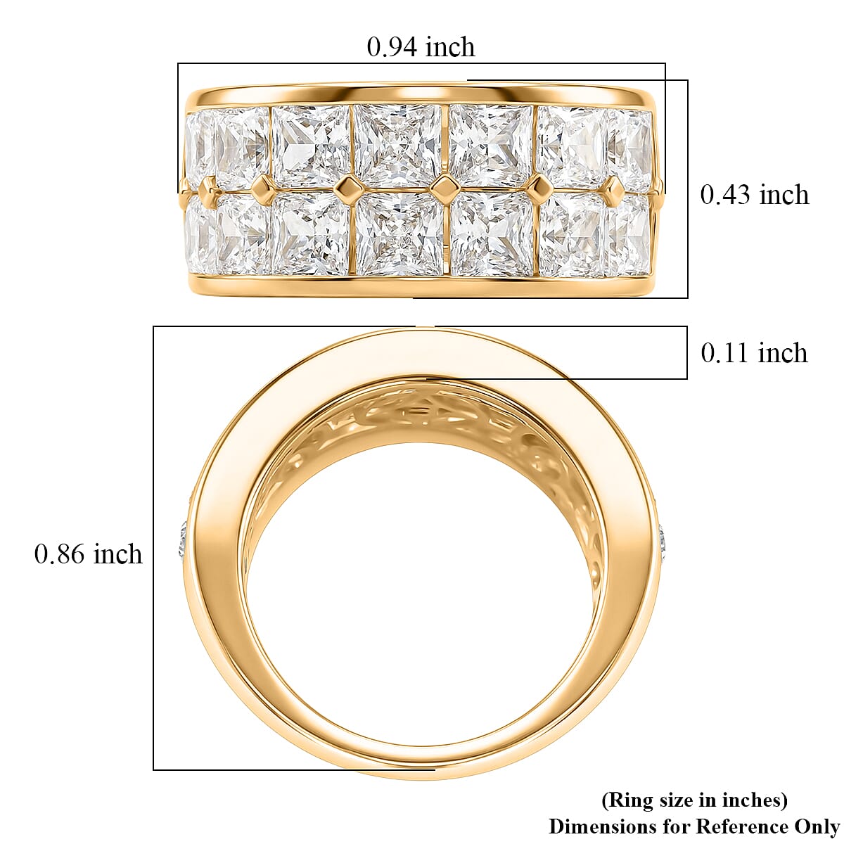 EverTrue Simulated Diamond Stackable Ring in 18K YG Plated Bronze (Size 7.0)