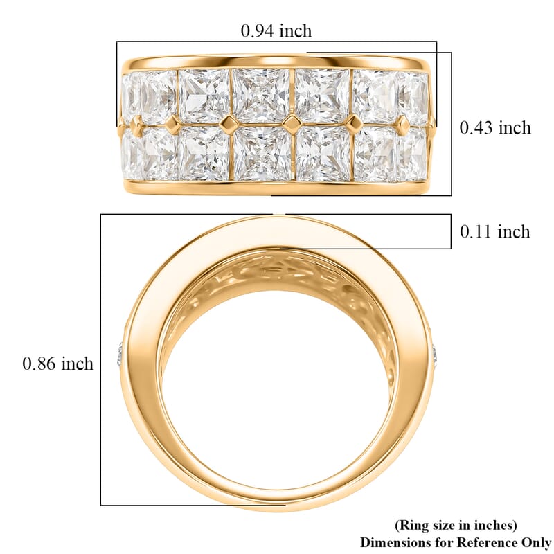 EverTrue Simulated Diamond Stackable Ring in 18K YG Plated Bronze (Size 7.0)