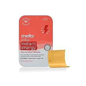 Wellbeing Nutrition Melts Into Instant Energy Green Tea Caffeine + Electroytes - Strawberry Mint