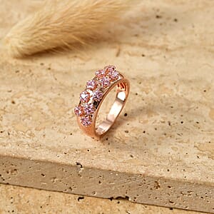 EverTrue Simulated Pink Diamond Ring in 18K YG Plated (Size 11.0)