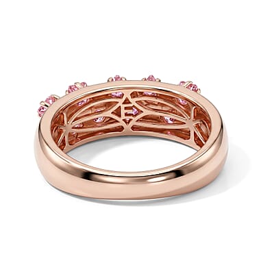 EverTrue Simulated Pink Diamond Ring in 18K RG Plated (Size 6.0)