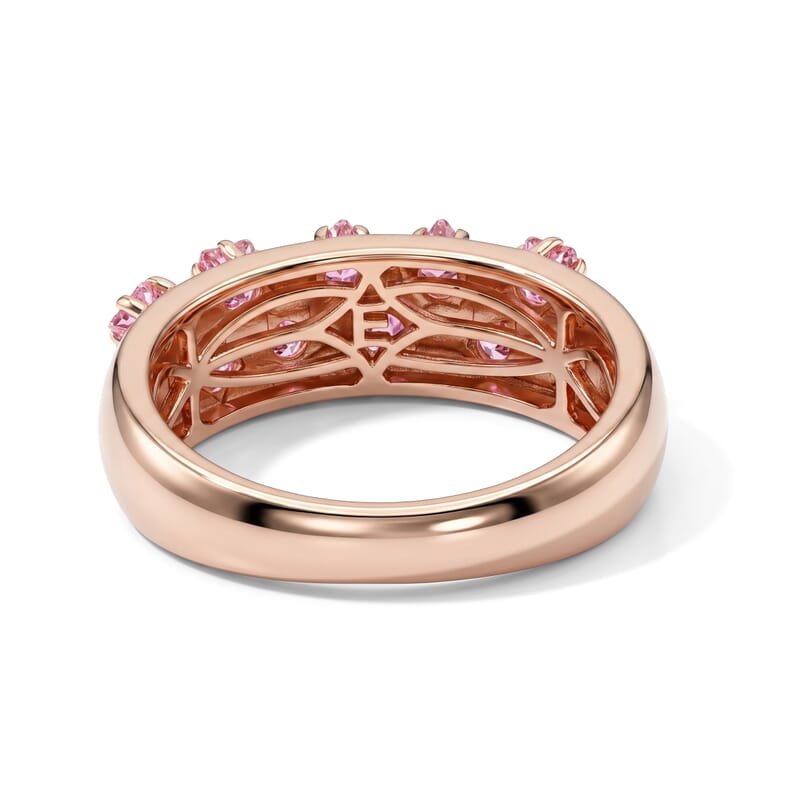 EverTrue Simulated Pink Diamond Ring in 18K RG Plated (Size 9.0)