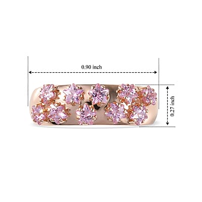 EverTrue Simulated Pink Diamond Ring in 18K RG Plated (Size 9.0)