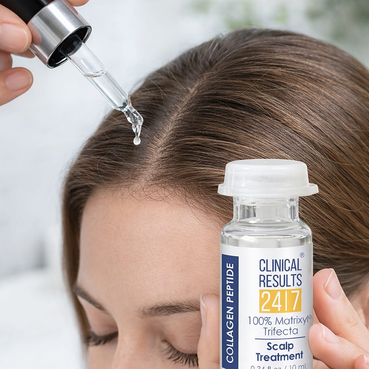 Clinical Results Matrixyl Trifecta Collagen Peptide Scalp Treatment Vials with Micro-Needling Applicator (4x .34oz) Made in US image number 1