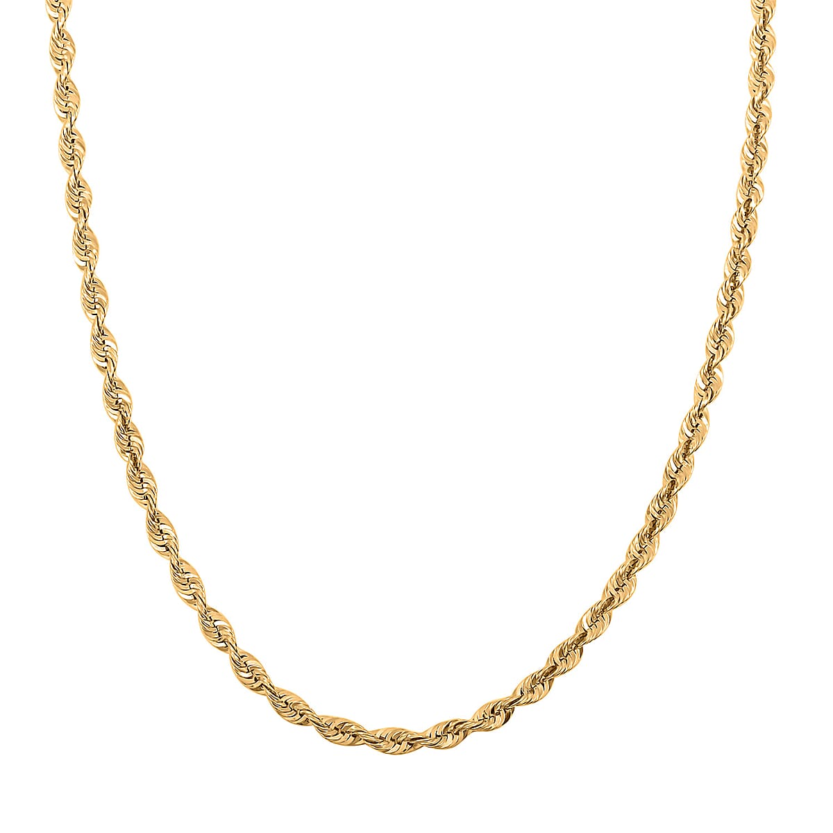 3mm Superlite Rope Chain Necklace in 10K Yellow Gold 3.4 Grams 22 Inches image number 1