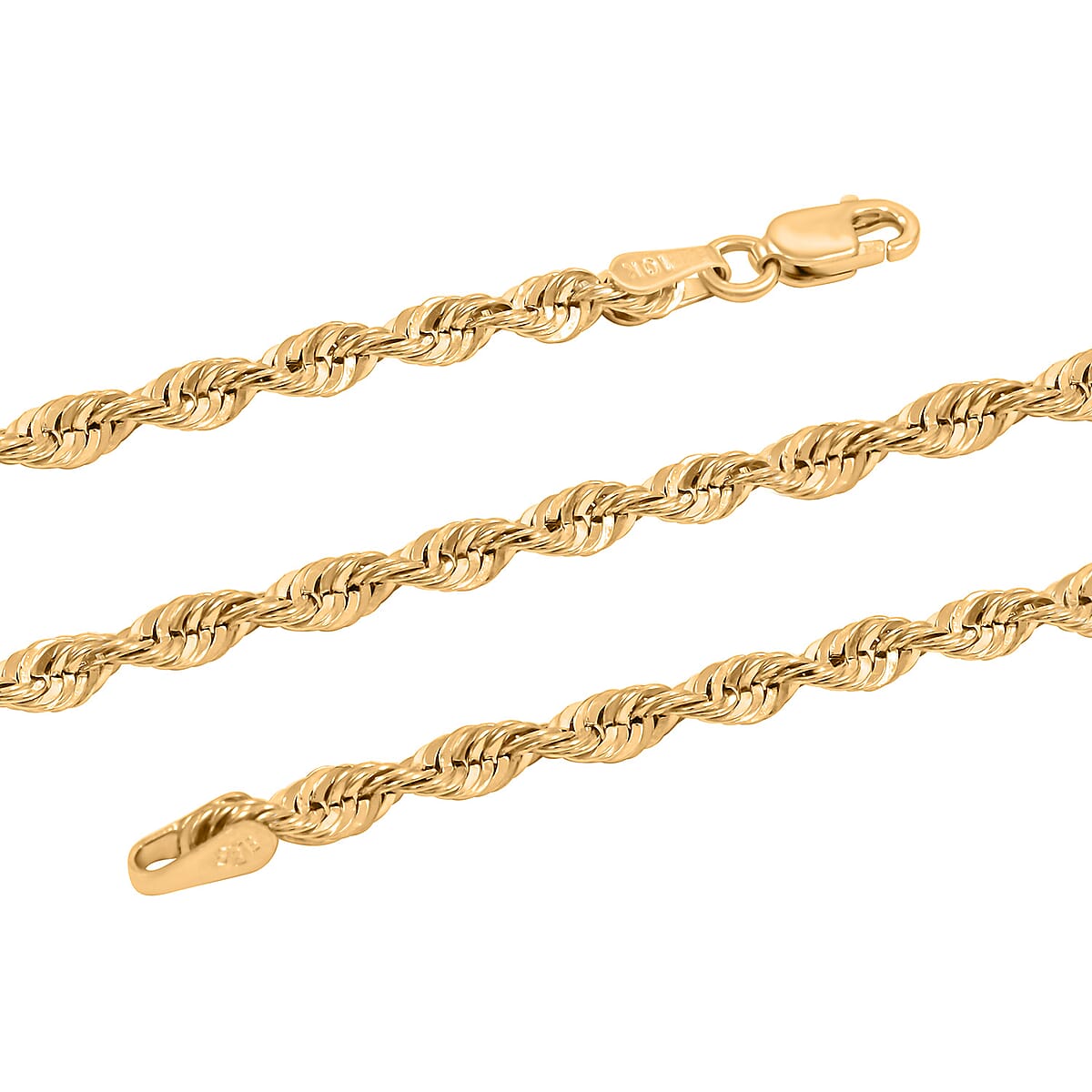 3mm Superlite Rope Chain Necklace in 10K Yellow Gold 3.4 Grams 22 Inches image number 3