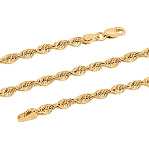 3mm Superlite Rope Chain Necklace in 10K Yellow Gold 3.4 Grams 22 Inches