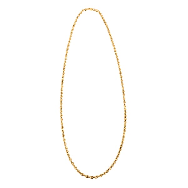 3mm Superlite Rope Chain Necklace in 10K Yellow Gold 3.4 Grams 22 Inches