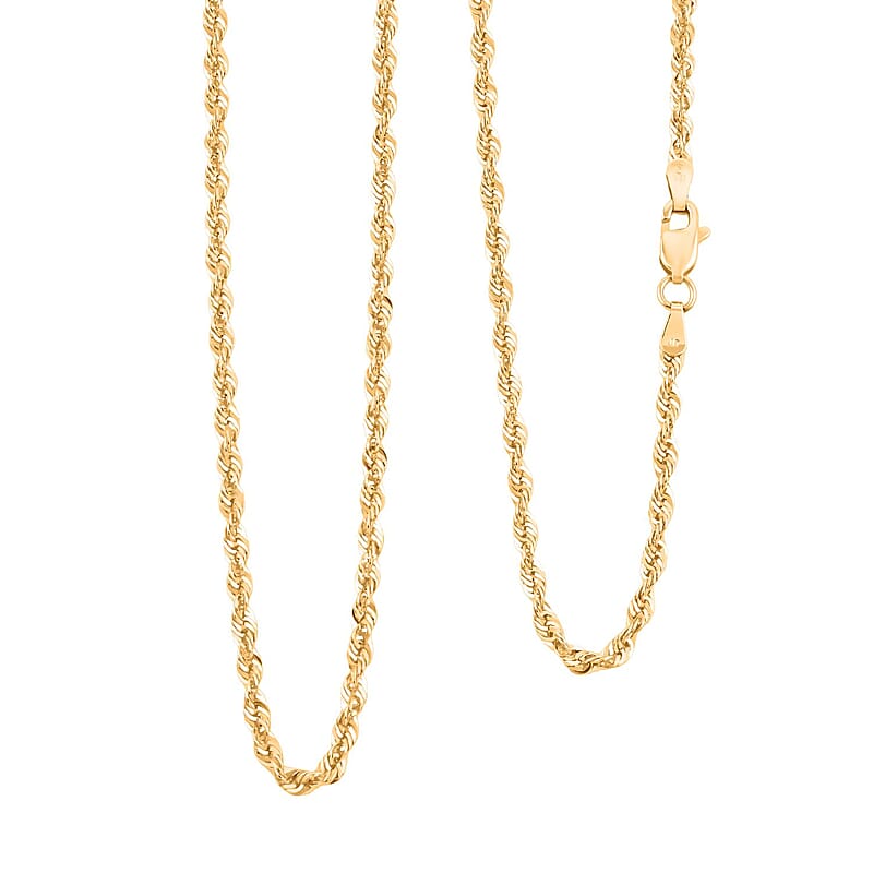 2.7mm Rope Chain Necklace in 10K Yellow Gold 4.50 Grams 24 Inches