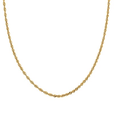 2.7mm Rope Chain Necklace in 10K Yellow Gold 4.50 Grams 24 Inches
