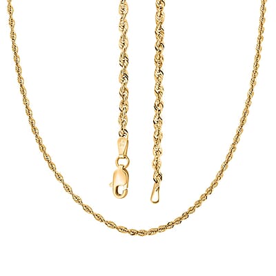 2.7mm Rope Chain Necklace in 10K Yellow Gold 4.50 Grams 24 Inches