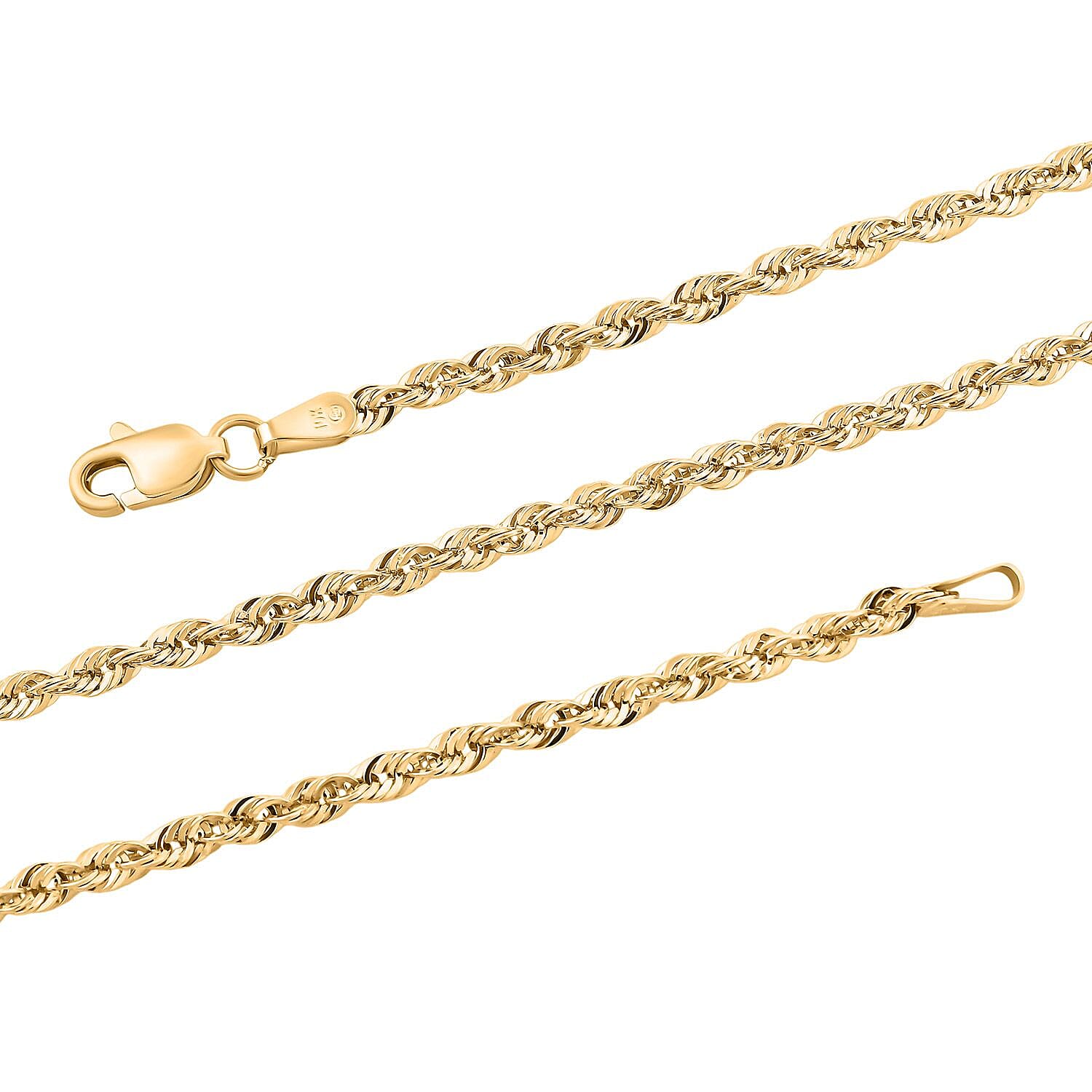 2.7mm Rope Chain Necklace in 10K Yellow Gold 4.50 Grams 24 Inches
