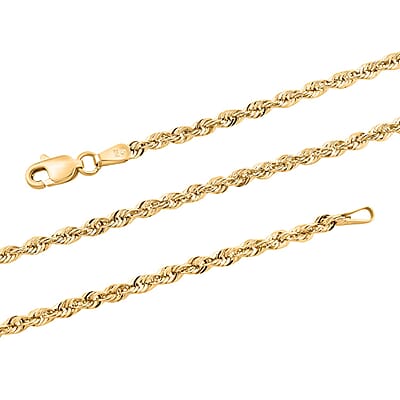 2.7mm Rope Chain Necklace in 10K Yellow Gold 4.50 Grams 24 Inches