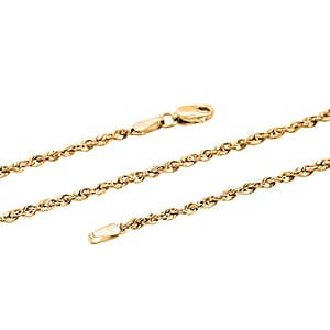 2mm Rope Chain Necklace in 14K Yellow Gold 2.50 Grams 22 Inches