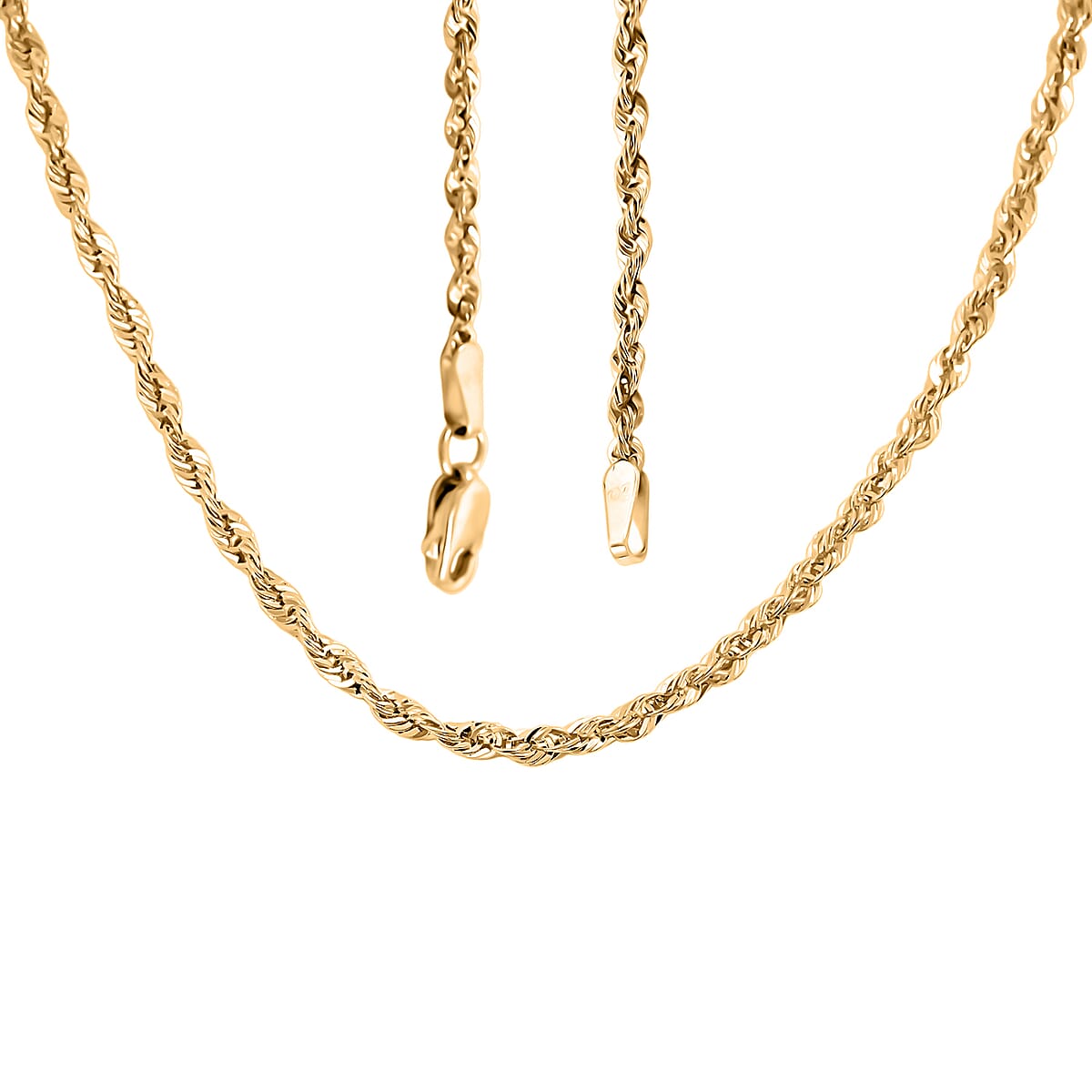 2mm Rope Chain Necklace in 14K Yellow Gold 2.70 Grams 24 Inches image number 3
