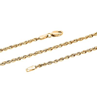2.3mm Rope Chain Necklace in 14K Yellow Gold 2.70 Grams 24 Inches