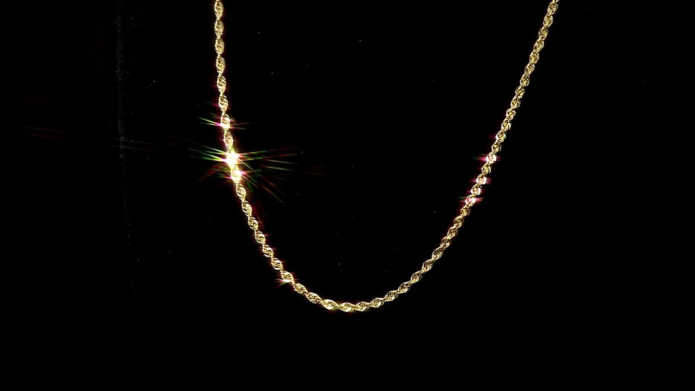 3mm Rope Chain Necklace in 14K Yellow Gold 3.4 Grams 20 Inches
