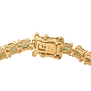 D'Joy Premium Ambanja Demantoid Garnet 9.65 ctw Greenfire Tennis Bracelet in 18K Vermeil Yellow Gold Over Sterling Silver (6.50 In) (Del. in 8-10 Days)