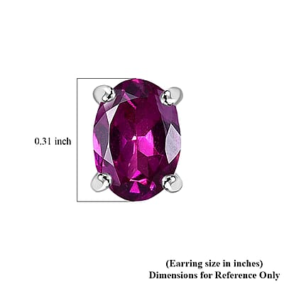 D'Joy AAA Radiant Ember Garnet 1.90 ctw Stud Earrings in Rhodium Over Sterling Silver