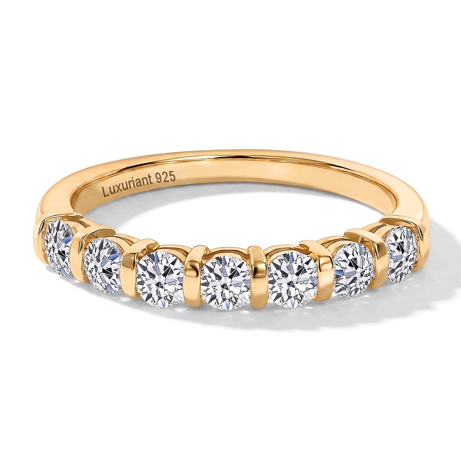 Luxuriant Lab Grown Diamond (G-H, SI) Ring in 18K Vermeil YG Over Sterling Silver (Size 10.0) 0.70 ctw