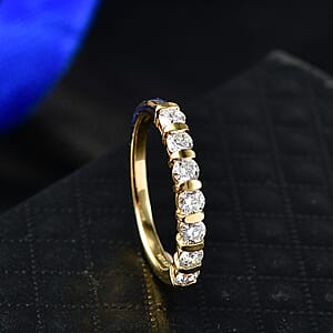 Luxuriant Lab Grown Diamond (G-H, SI) Ring in 18K Vermeil YG Over Sterling Silver (Size 10.0) 0.70 ctw