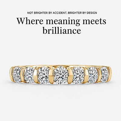 Luxuriant Lab Grown Diamond G-H SI 0.70 ctw Band Ring in 18K Vermeil Yellow Gold Over Sterling Silver (Size 10.0)