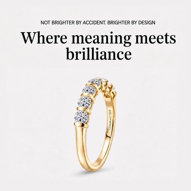 Luxuriant Lab Grown Diamond G-H SI 0.70 ctw Band Ring in 18K Vermeil Yellow Gold Over Sterling Silver (Size 10.0)