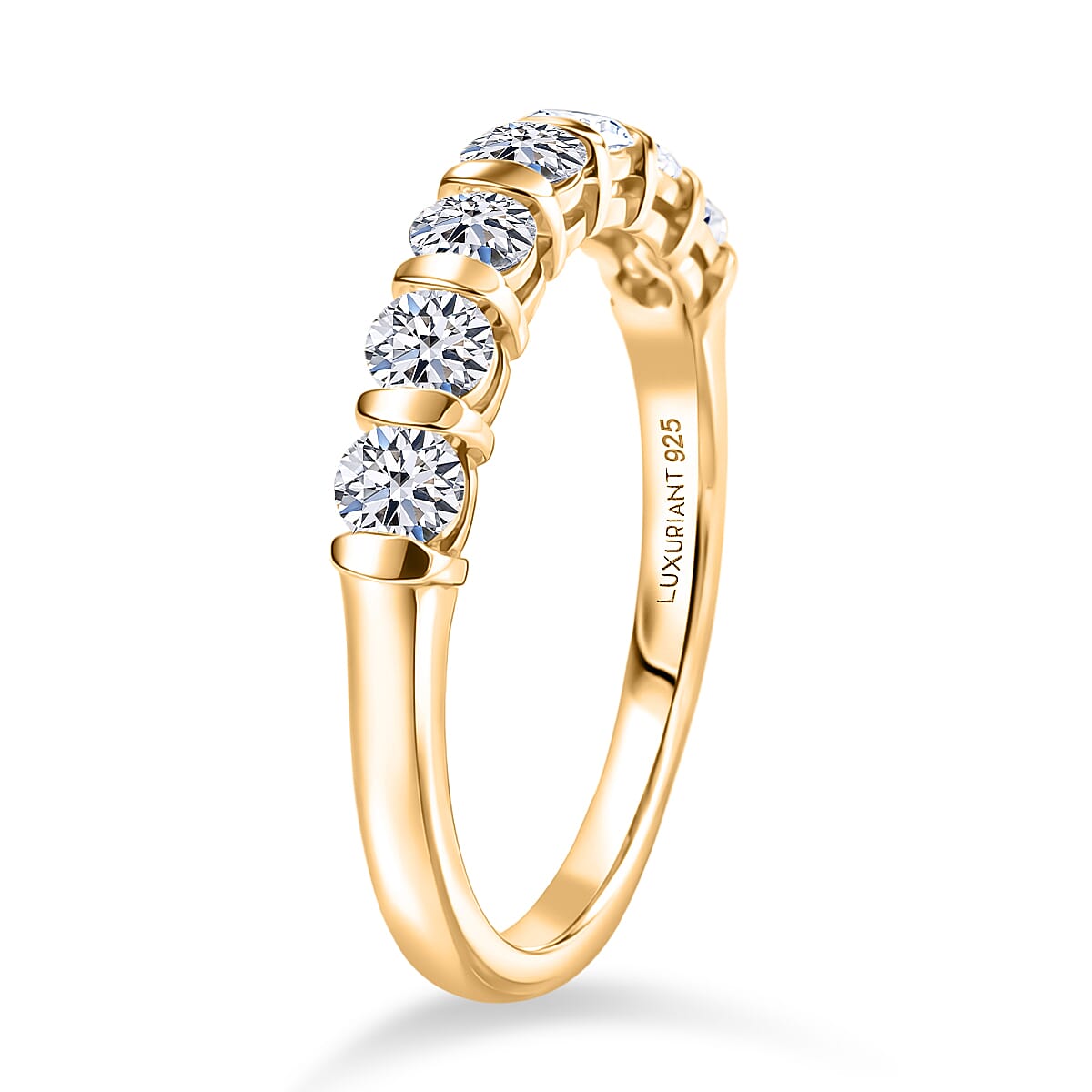 Luxuriant Lab Grown Diamond (G-H, SI) Ring in 18K Vermeil YG Over Sterling Silver (Size 10.0) 0.70 ctw image number 3