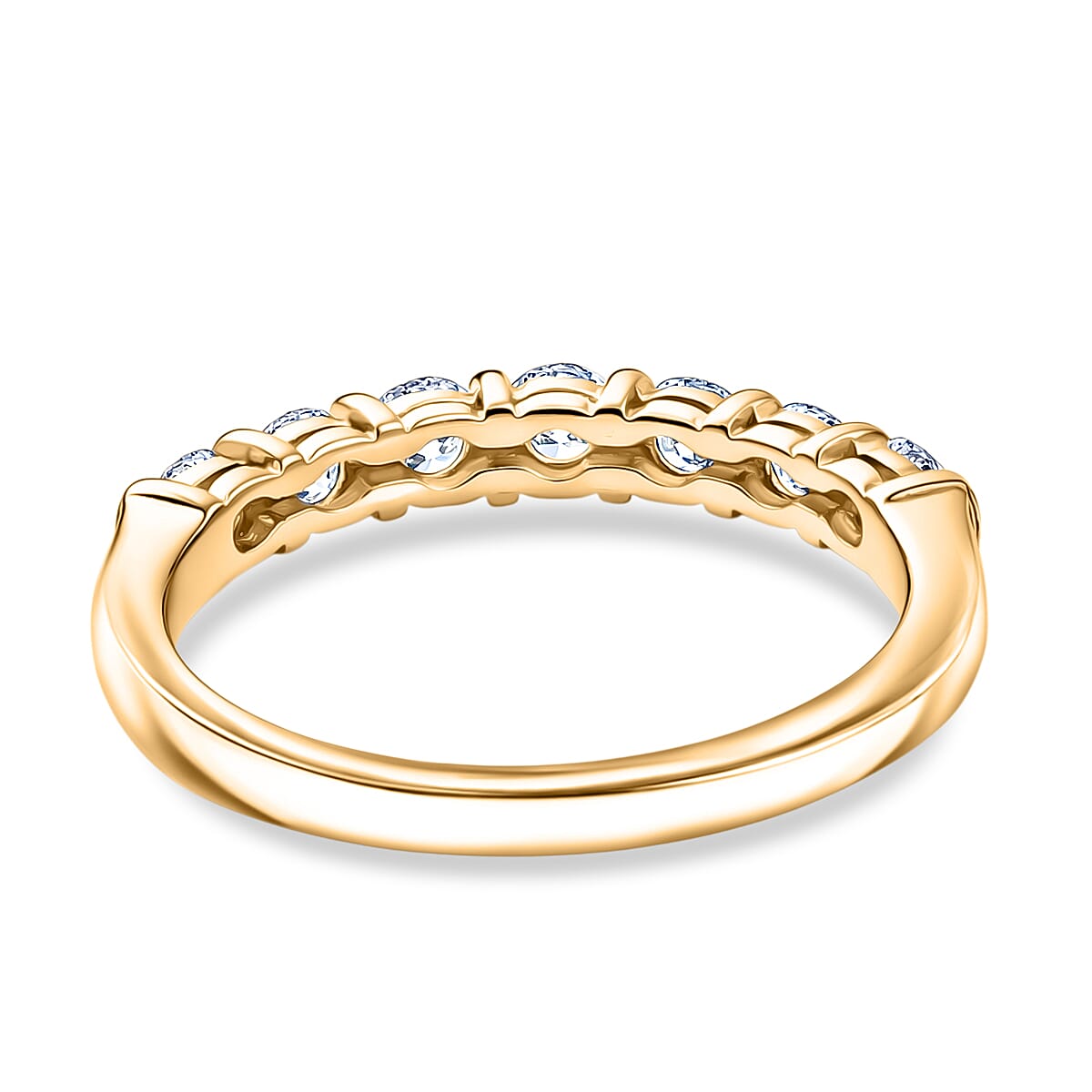 Luxuriant Lab Grown Diamond (G-H, SI) Ring in 18K Vermeil YG Over Sterling Silver (Size 10.0) 0.70 ctw image number 4