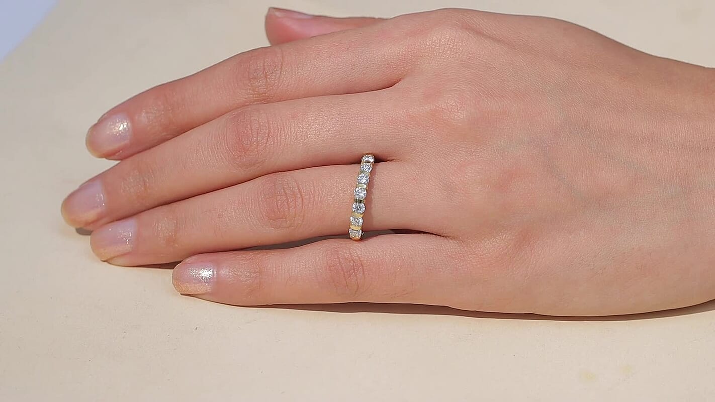 Luxuriant Lab Grown Diamond (G-H, SI) Ring in 18K Vermeil YG Over Sterling Silver (Size 10.0) 0.70 ctw