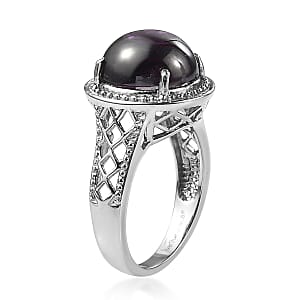 EverTrue Amethyst Cubic Zirconia  Solitaire Ring Stainless Steel  16.13 ctw (Size 10.0) 16.15 ctw