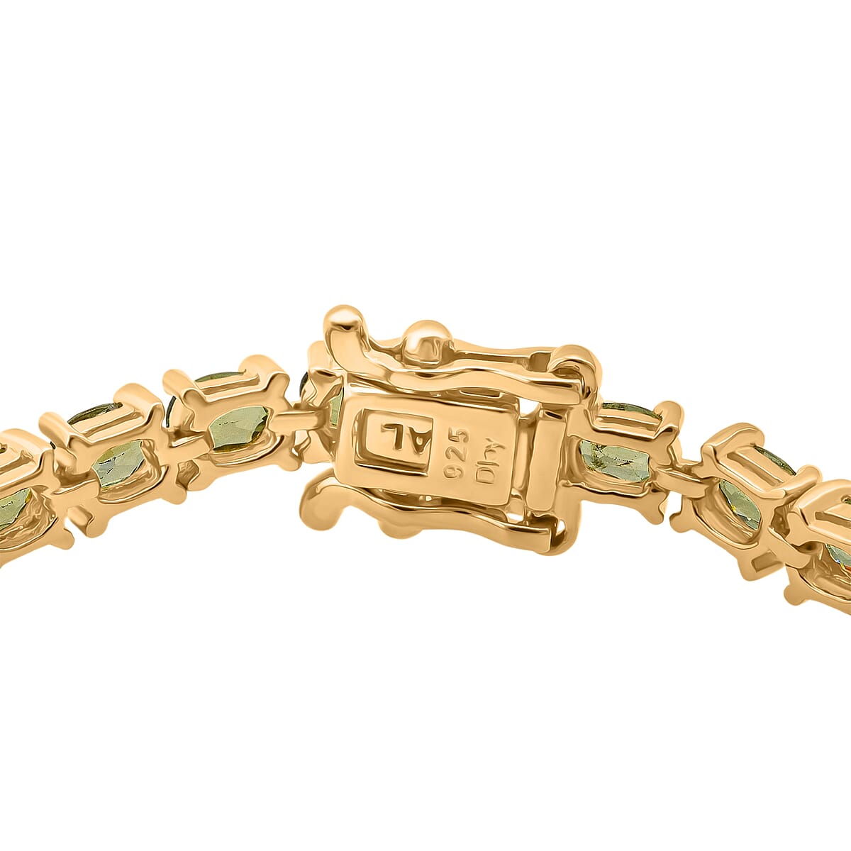 D'Joy Premium Ambanja Demantoid Garnet 9.65 ctw Greenfire Tennis Bracelet in 18K Vermeil Yellow Gold Over Sterling Silver (7.25 In) image number 3