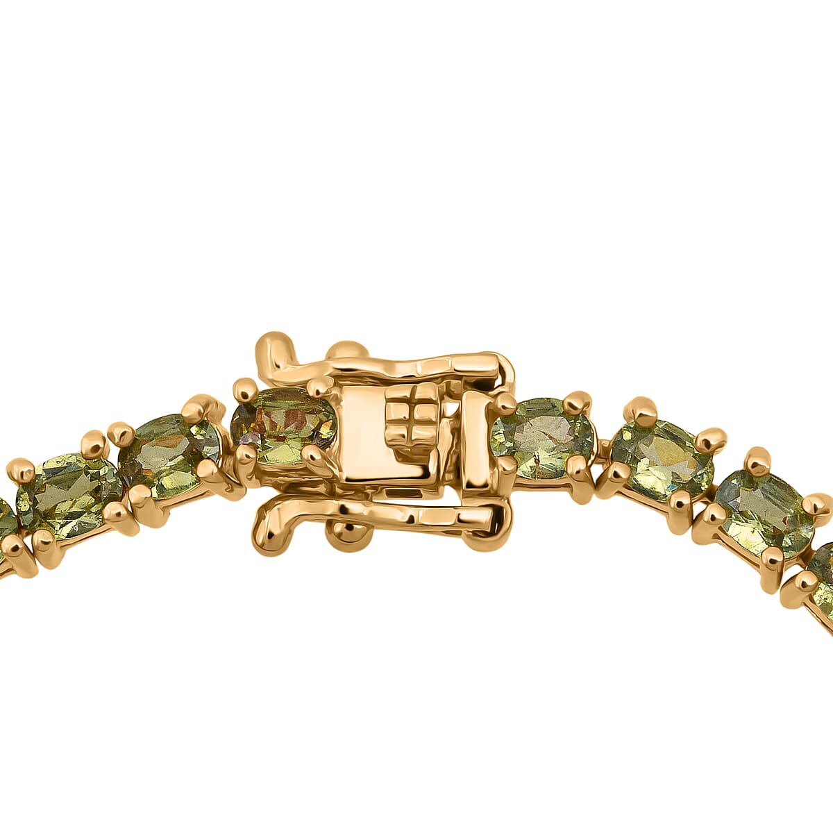 D'Joy Premium Ambanja Demantoid Garnet 9.65 ctw Greenfire Tennis Bracelet in 18K Vermeil Yellow Gold Over Sterling Silver (8.00 In) image number 4