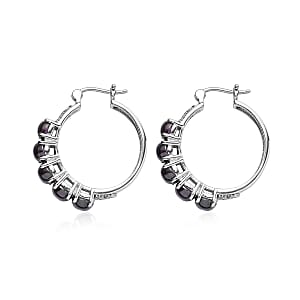 EverTrue Amethyst Cubic Zirconia  Full Hoop Earring Stainless Steel  12.00 ctw  21.28 ctw  21.28 ctw