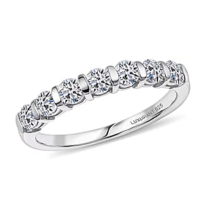 Luxuriant Lab Grown Diamond G-H SI 0.70 ctw Band Ring in Rhodium Over Sterling Silver (Size 10.0)