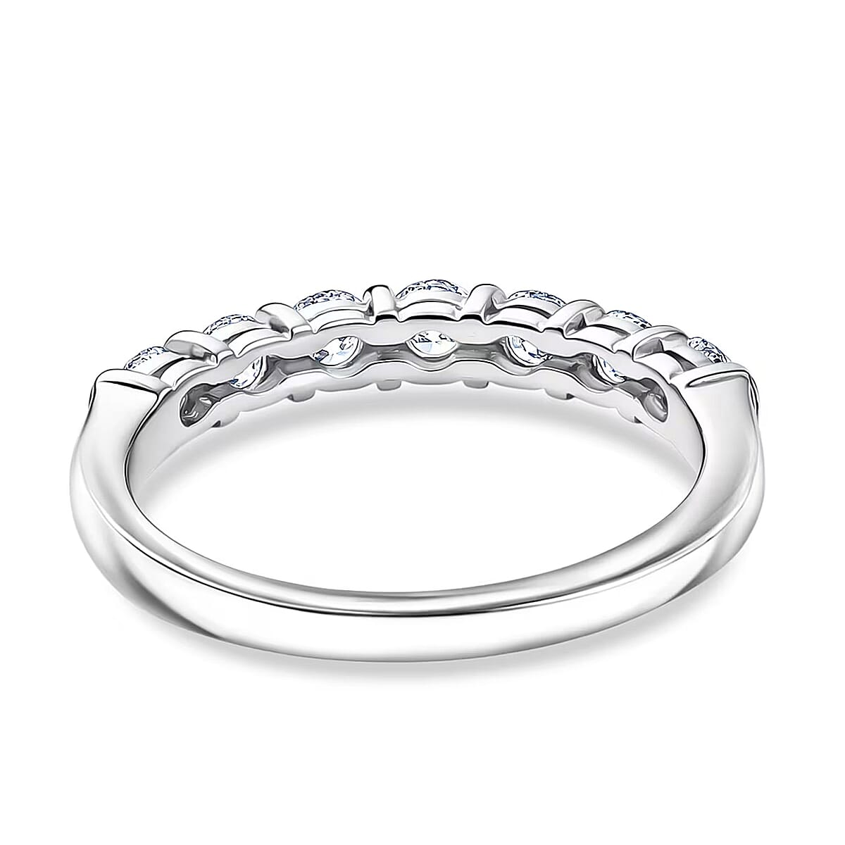 Luxuriant Lab Grown Diamond G-H SI 0.70 ctw Band Ring in Rhodium Over Sterling Silver (Size 10.0) image number 7