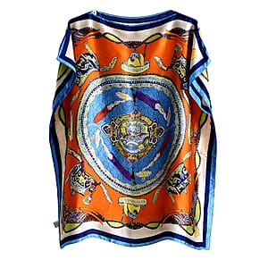 La Marey Orange Silk Feeling Kaftan