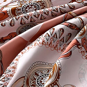 La Marey Pink Floral Silk Feeling Kaftan