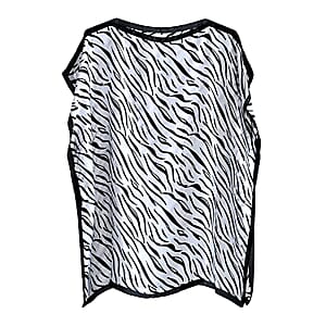 La Marey Black and White Silk Feeling Kaftan