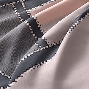 La Marey Pink and Gray Silk Feeling Kaftan