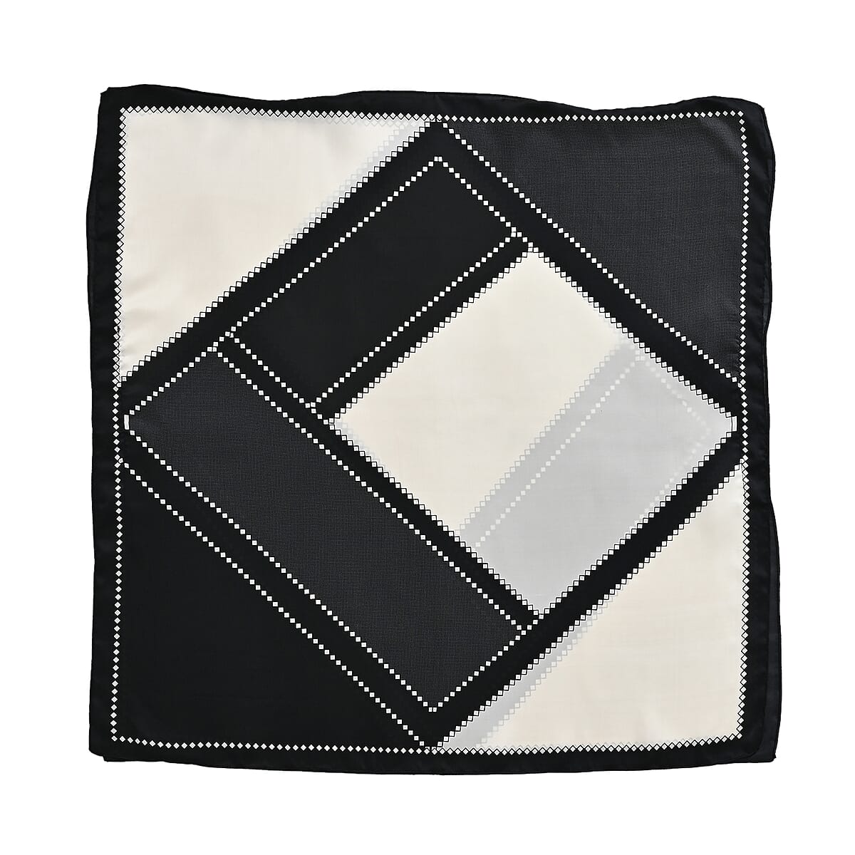 La Marey Black and White Silk Feeling Kaftan image number 2