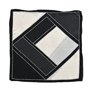 La Marey Black and White Silk Feeling Kaftan